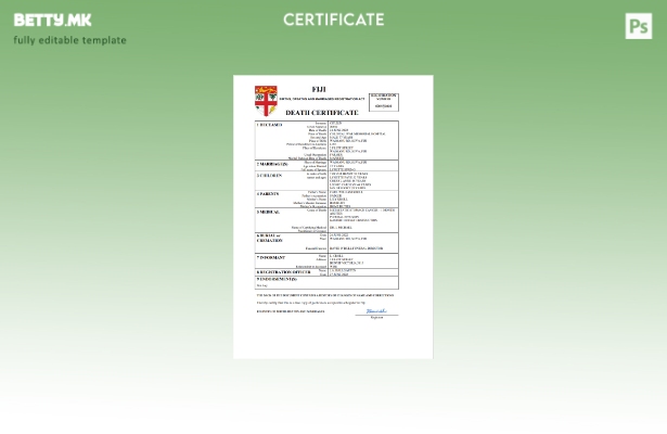 Модерен стил на Фиџи од витално значење за умрениот шаблон Word и PDF шаблон